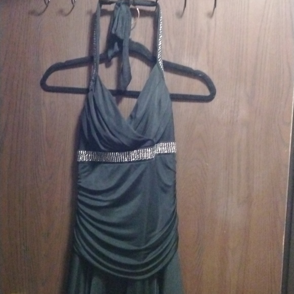 Three Pink Hearts Trixxi Rhinestone Halter Dress - Picture 1 of 9